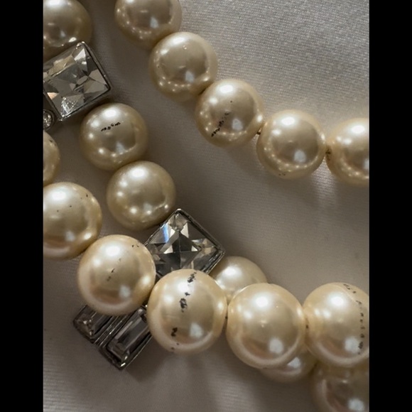 New - bold Pearl & rhinestone statement necklace - Picture 7 of 7